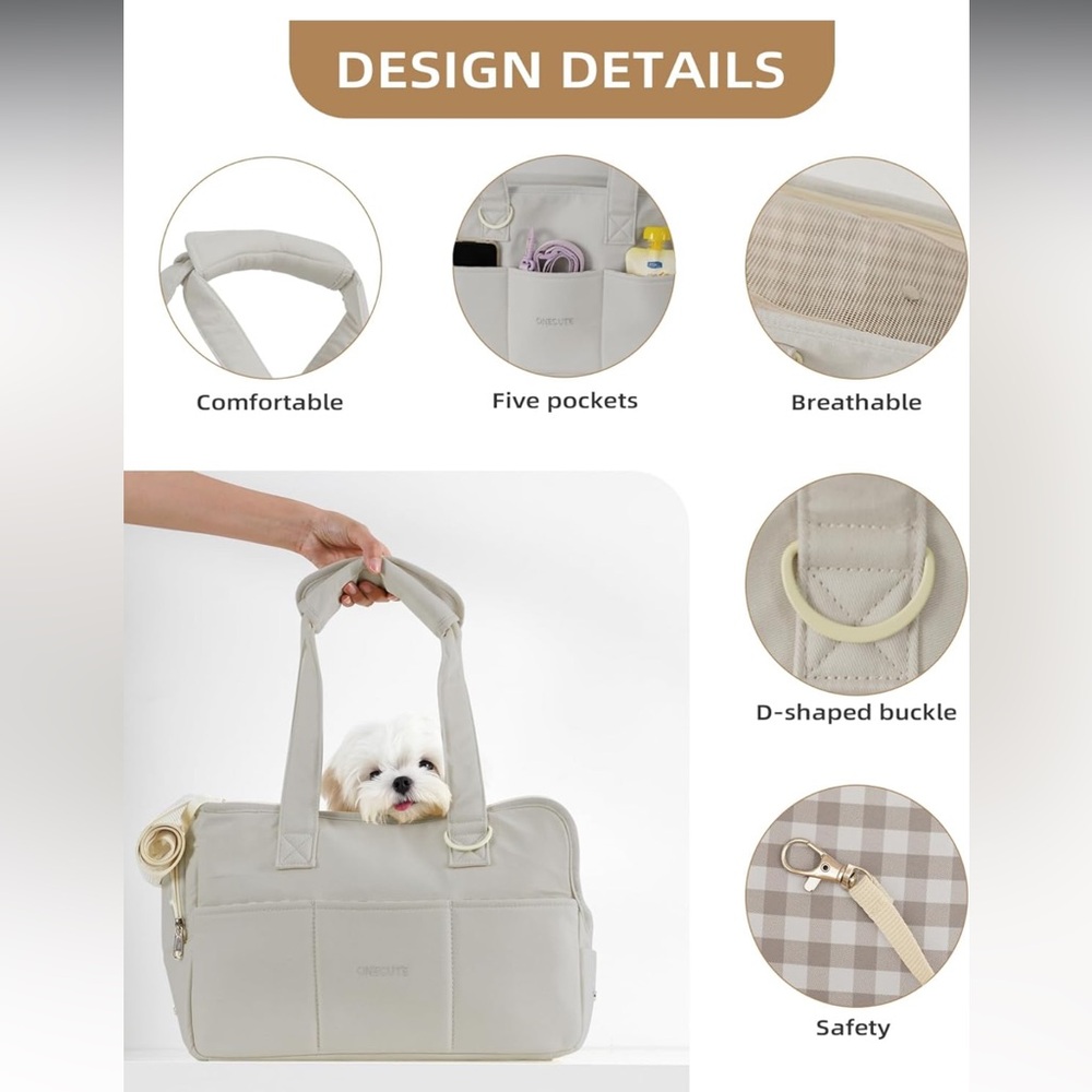 Onecute soft sided pet purse carrier for dogs/pets up to 16 lbs NEW w tag - Picture 5 of 11